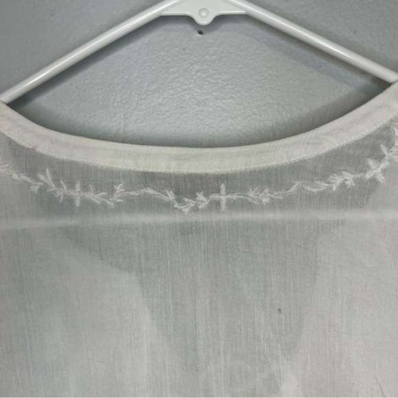 NEW LRL Womens 100% Cotton Tunic Blouse Embroidered White Sz M Peasant Beach - Picture 13 of 14